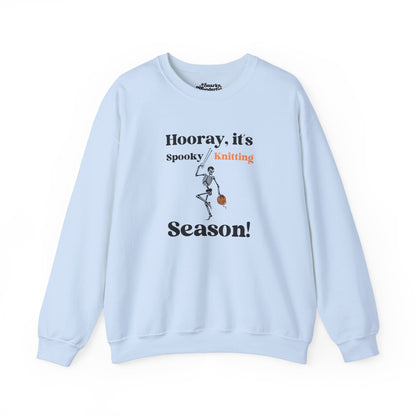 Dancing Skeleton Knitter Sweatshirt – "Hooray, It's Spooky/Knitting Season" - Snarky Wonderful - 4