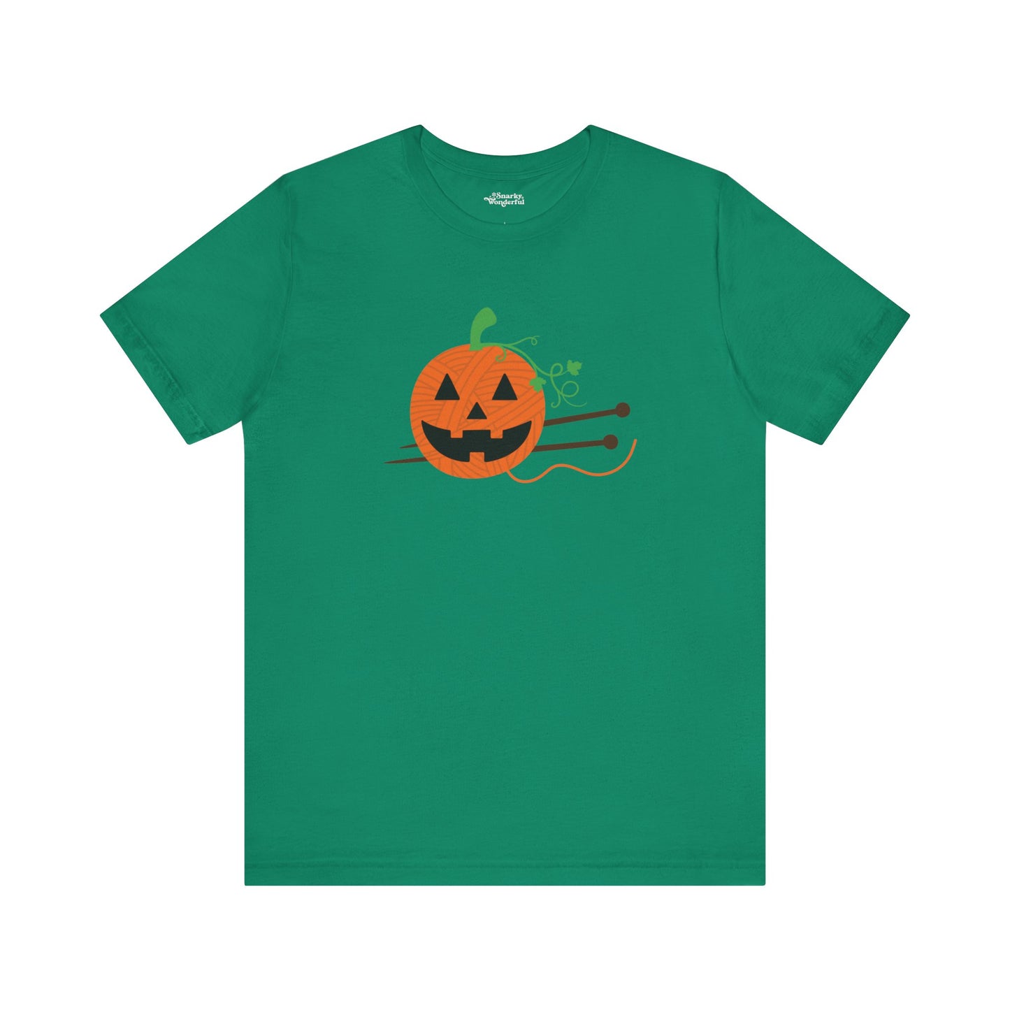 Jack-o'-Lantern Yarn Knitting T-Shirt - Snarky Wonderful - 1