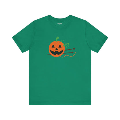 Jack-o'-Lantern Yarn Knitting T-Shirt - Snarky Wonderful - 1