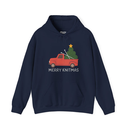 Merry Knitmas Red Christmas Truck Hoodie