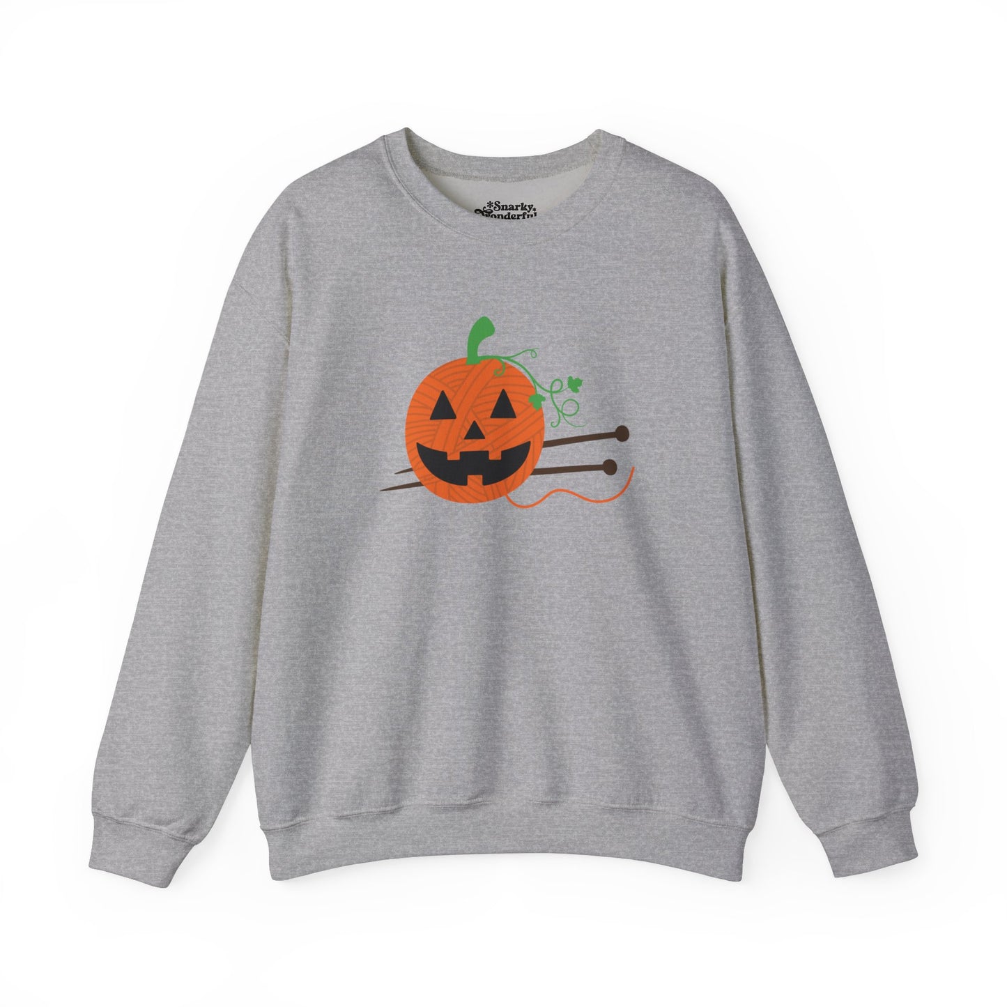 Jack-o'-Lantern Yarn Knitting Sweatshirt - Snarky Wonderful - 3