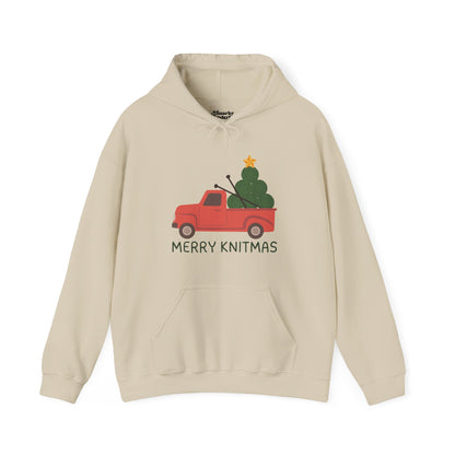 Merry Knitmas Red Christmas Truck Hoodie