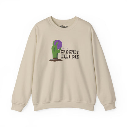 Crochet Til I Die Zombie Sweatshirt - Snarky Wonderful - 1