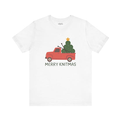 Merry Knitmas Red Christmas Truck Premium T-Shirt