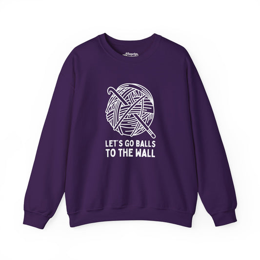 Let's Go Balls to the Wall Crochet Sweatshirt - Snarky Wonderful - 7