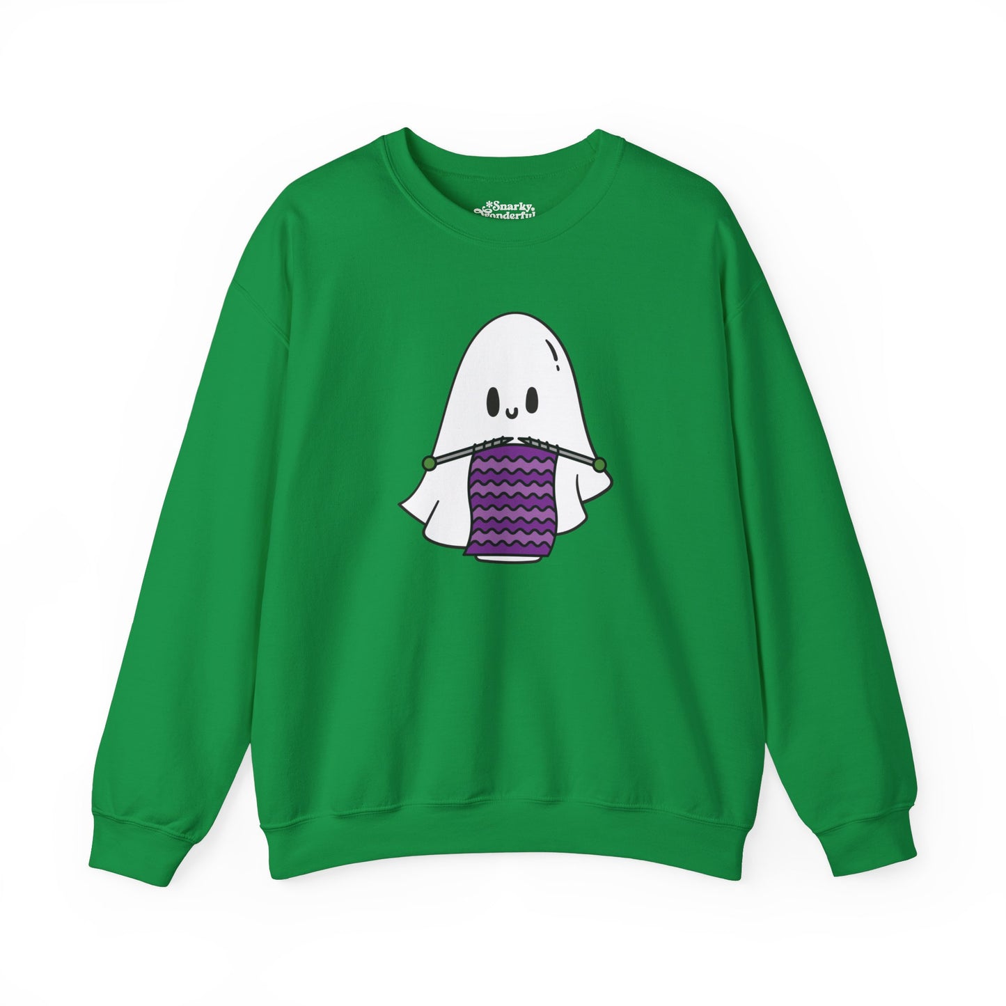 Knitting Ghost Halloween Sweatshirt - Snarky Wonderful - 4