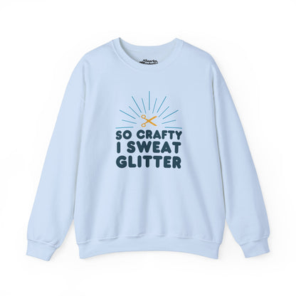 So Crafty I Sweat Glitter Sweatshirt - Snarky Wonderful - 1