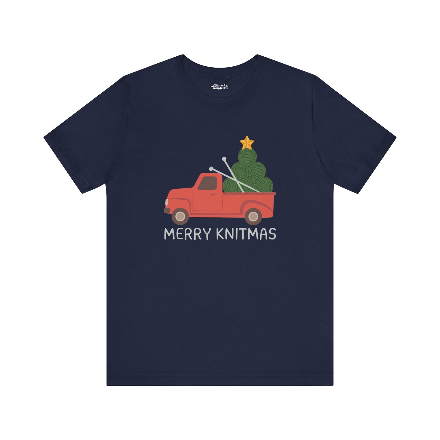 Merry Knitmas Red Christmas Truck Premium T-Shirt