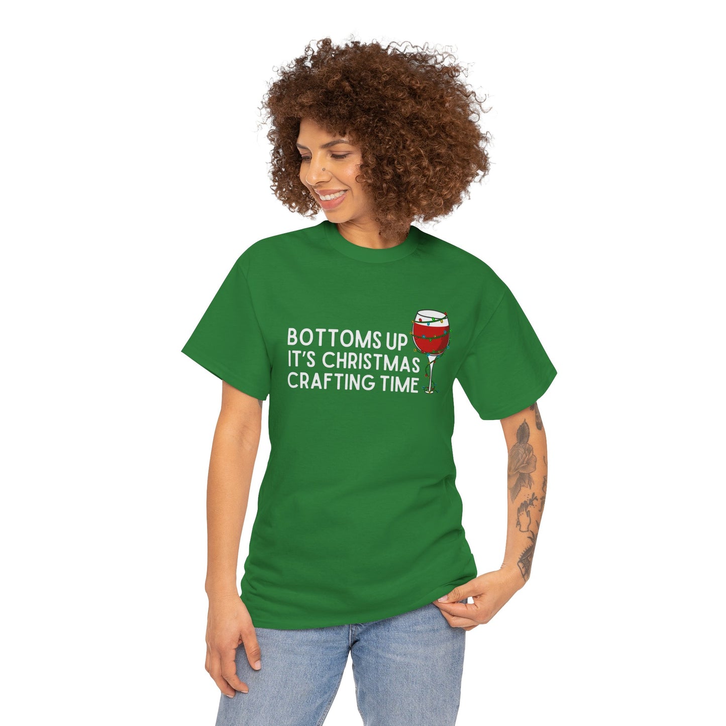 Bottoms Up It's Christmas Crafting Time Essential Tee