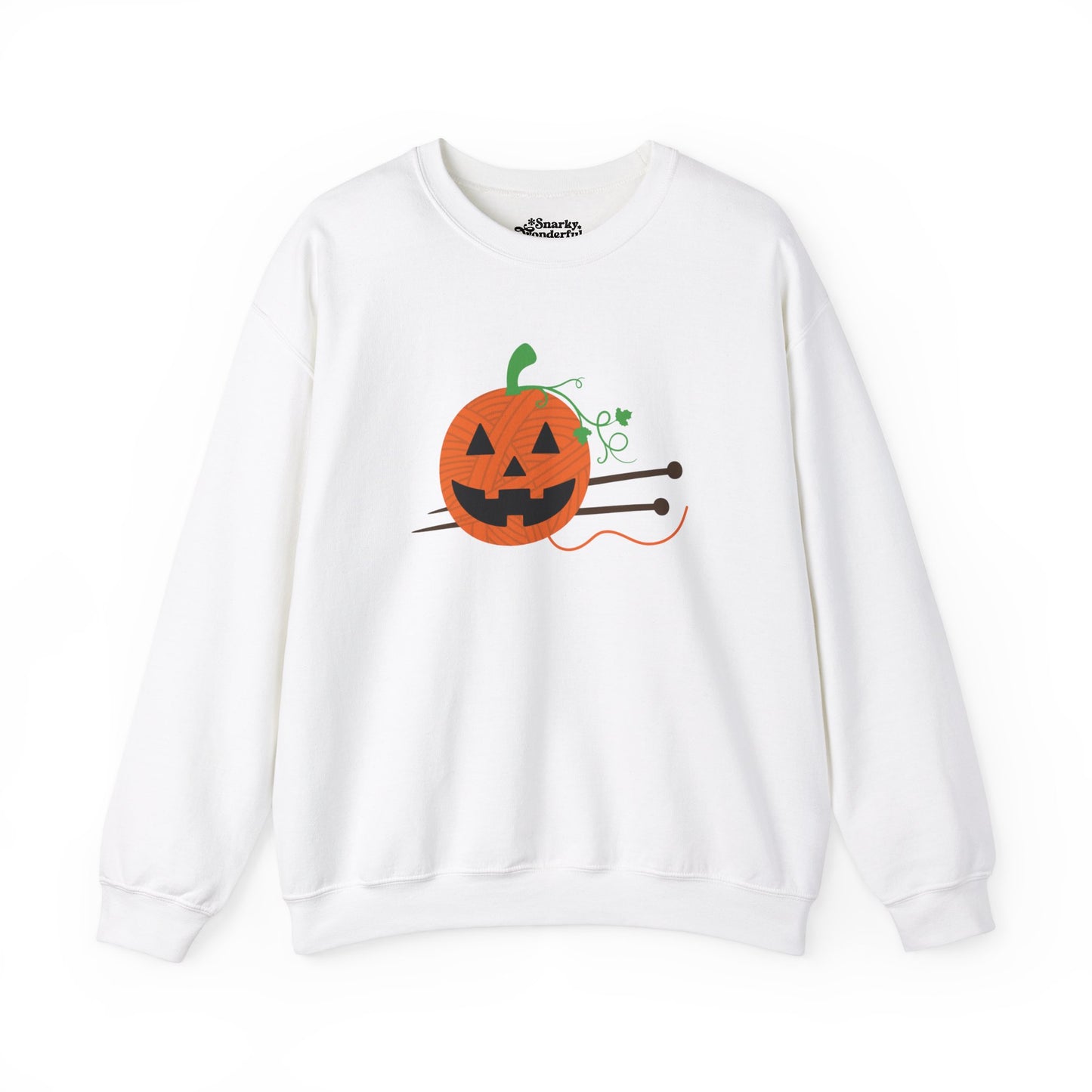 Jack-o'-Lantern Yarn Knitting Sweatshirt - Snarky Wonderful - 4