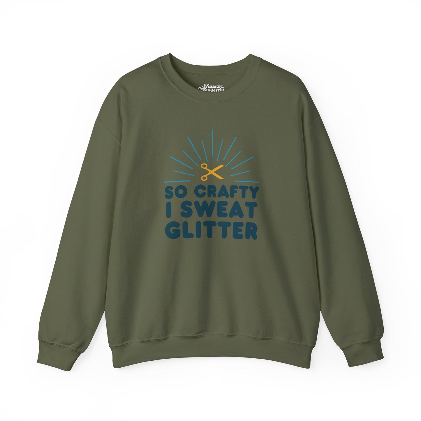 So Crafty I Sweat Glitter Sweatshirt - Snarky Wonderful - 5