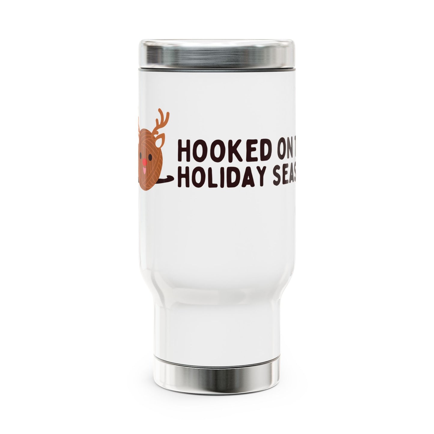 "Hooked on the Holiday Season" Stainless Steel Travel Mug - 14oz