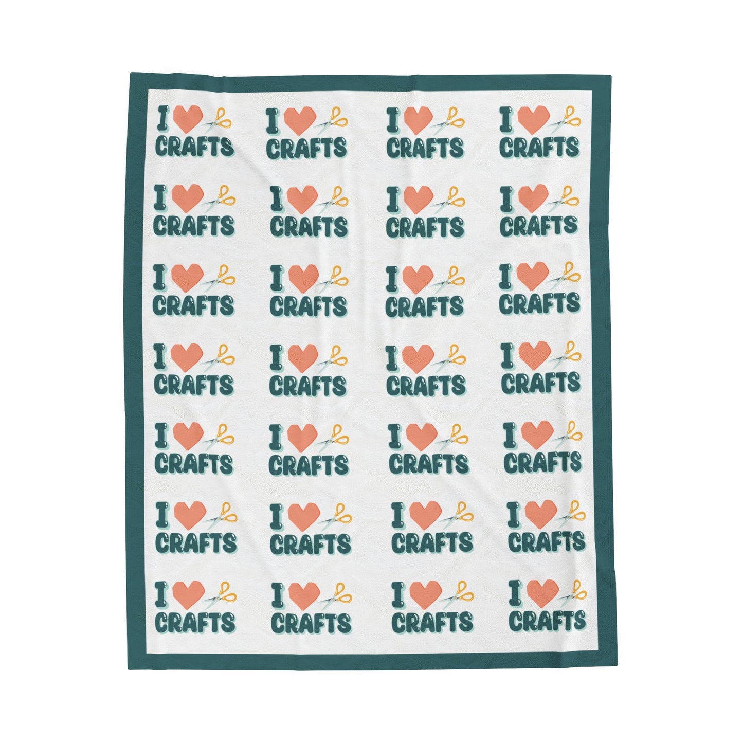 "I Heart Crafts" Plush Velveteen Blanket - 50x60 Cozy Throw