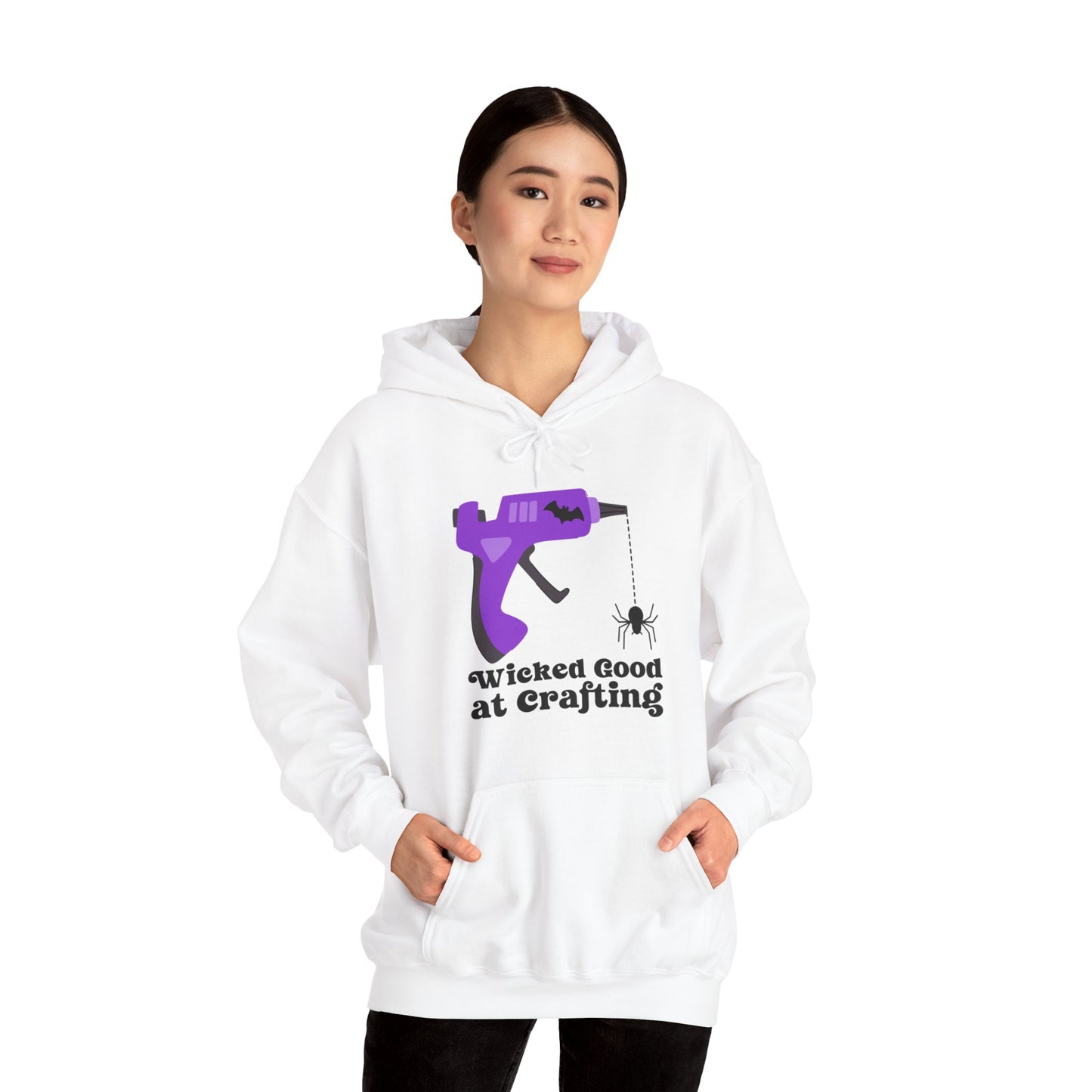 Wicked Good at Crafting Halloween Glue Gun Hoodie - Snarky Wonderful - 3