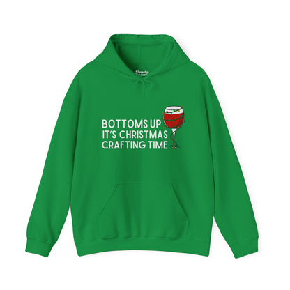 Bottoms Up It's Christmas Crafting Time Hoodie