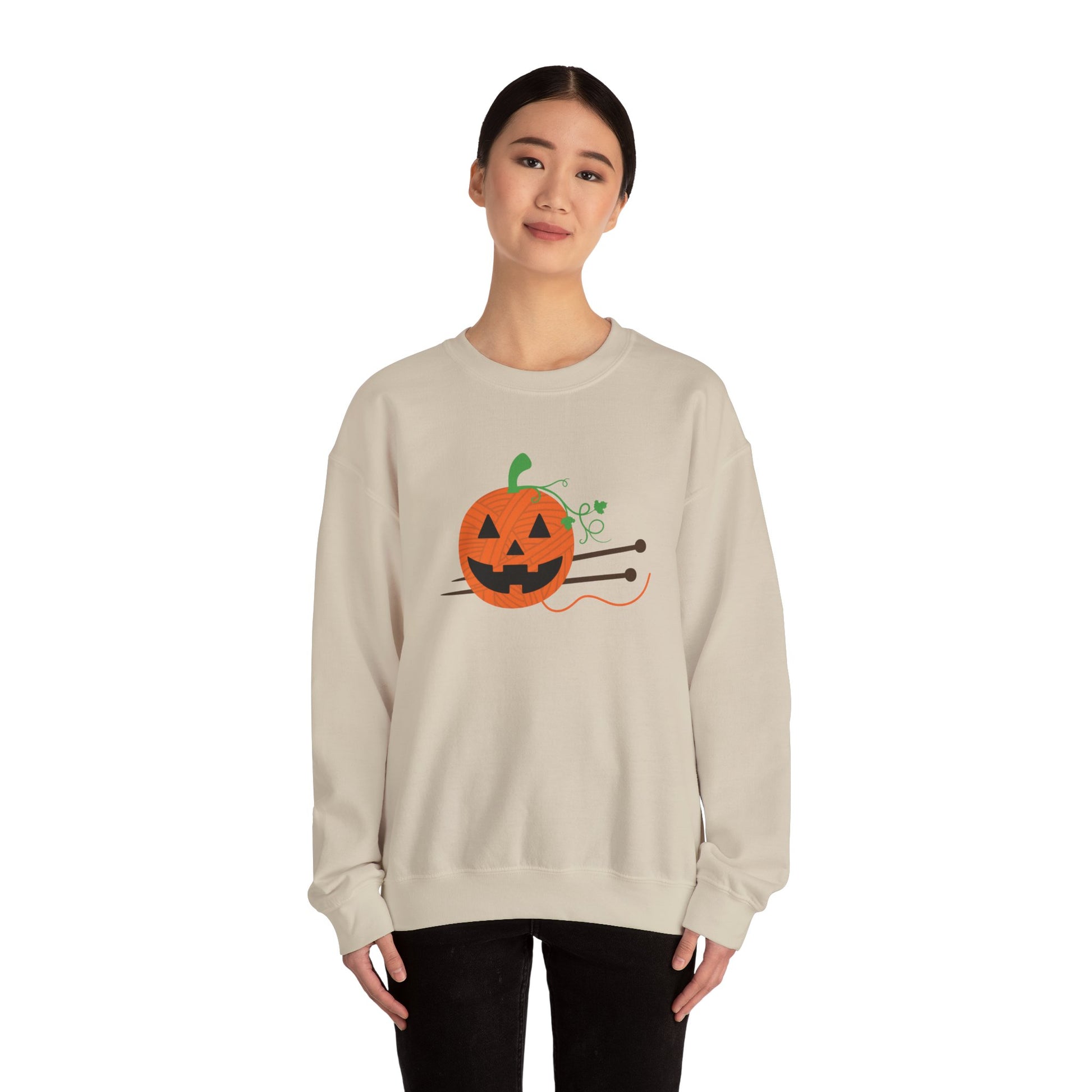 Jack-o'-Lantern Yarn Knitting Sweatshirt - Snarky Wonderful - 2