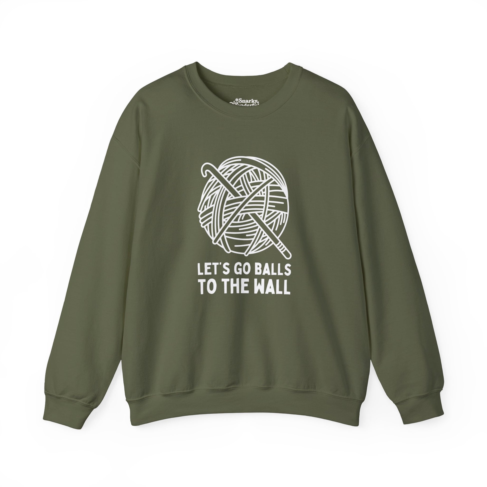 Let's Go Balls to the Wall Crochet Sweatshirt - Snarky Wonderful - 14