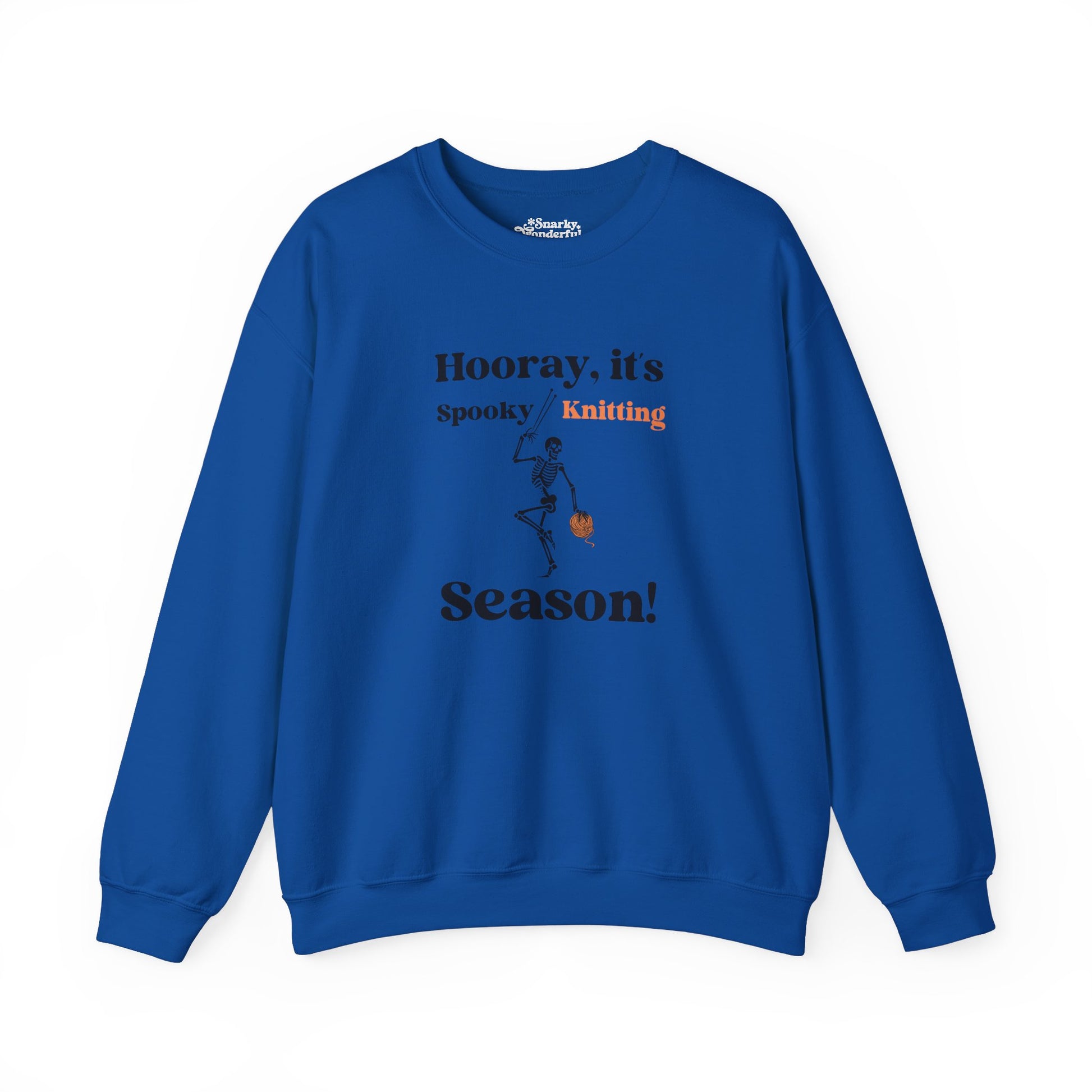 Dancing Skeleton Knitter Sweatshirt – "Hooray, It's Spooky/Knitting Season" - Snarky Wonderful - 9